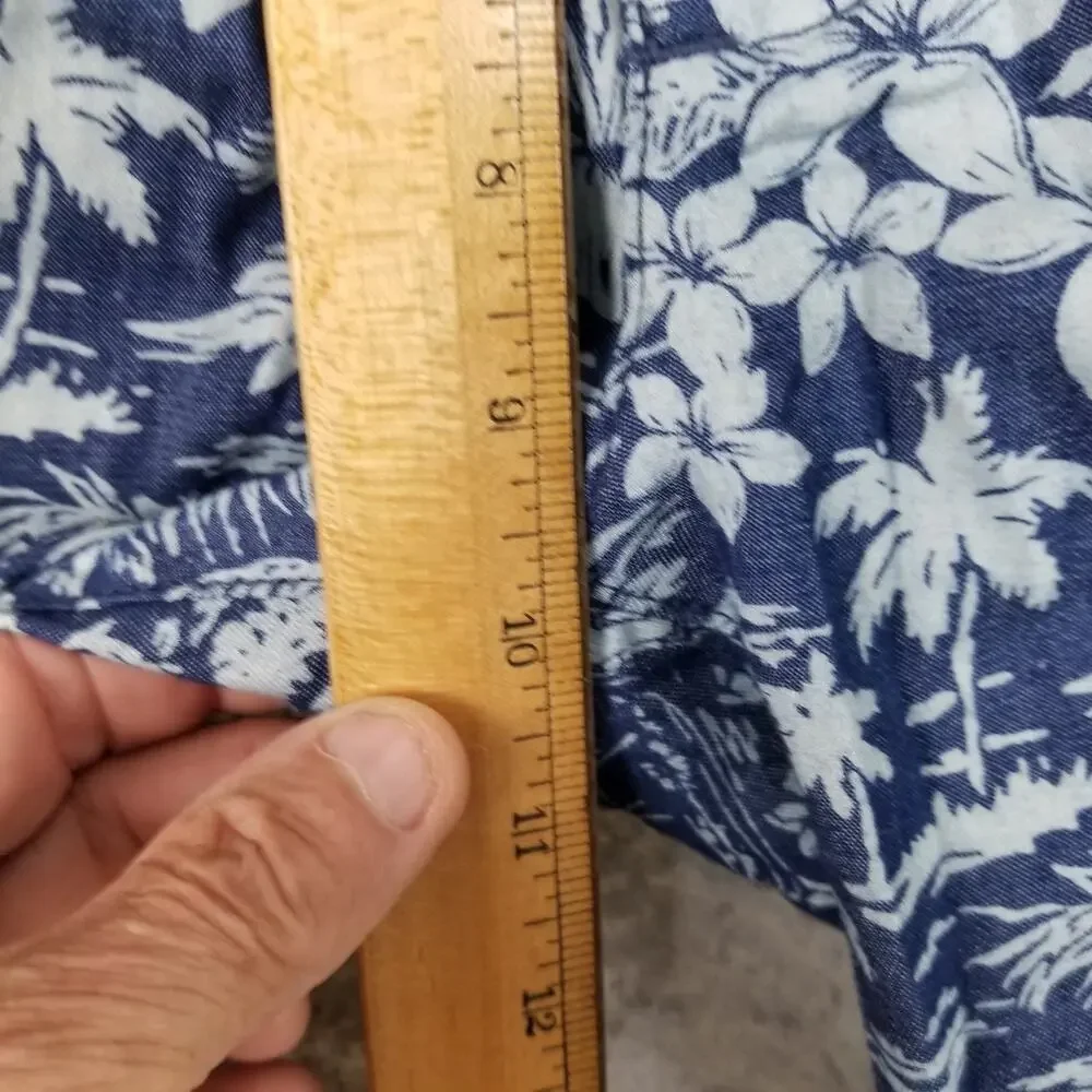 Goodale Shorts‎ Mens 30 Blue White Hawaiian Floral Print Casual Summer Beach